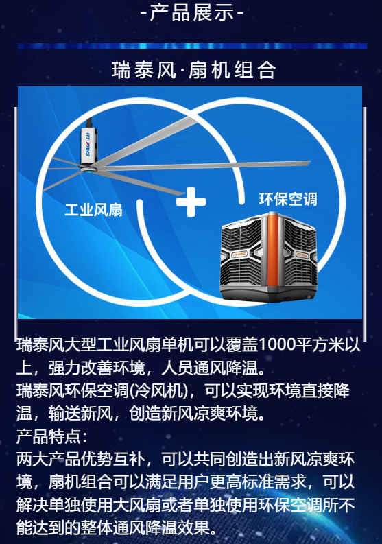 大型鋼結(jié)構(gòu)廠房降溫,大型鐵皮廠房降溫通風(fēng),高大型倉庫倉儲中心降溫通風(fēng),高大型空間降溫,湖北廠房降溫，瑞泰風(fēng)扇機(jī)組合
